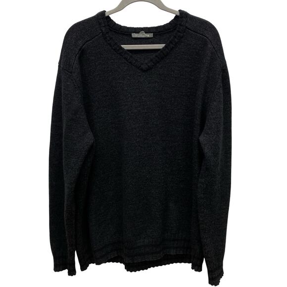 Smartwool Black Mens 2XL? Merino‎ Wool Nylon Blend V Neck Knit Sweater - Picture 1 of 7